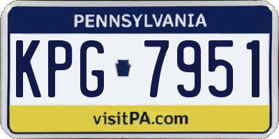 PA license plate KPG7951