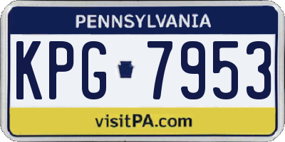 PA license plate KPG7953