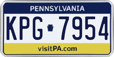 PA license plate KPG7954