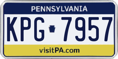 PA license plate KPG7957