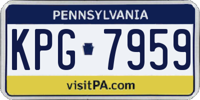 PA license plate KPG7959