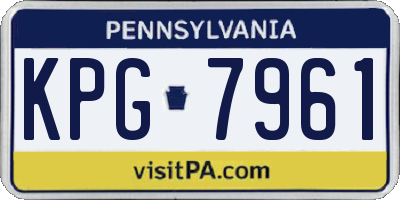 PA license plate KPG7961