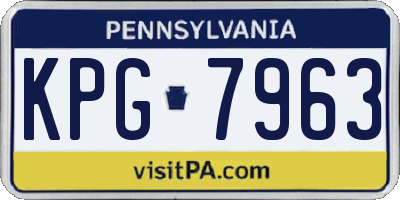 PA license plate KPG7963