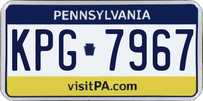 PA license plate KPG7967