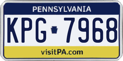 PA license plate KPG7968