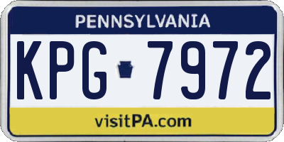 PA license plate KPG7972