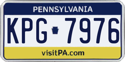 PA license plate KPG7976
