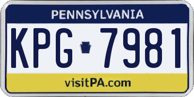 PA license plate KPG7981