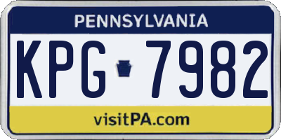 PA license plate KPG7982