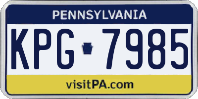 PA license plate KPG7985