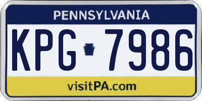PA license plate KPG7986