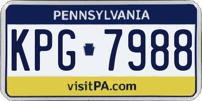PA license plate KPG7988