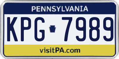 PA license plate KPG7989