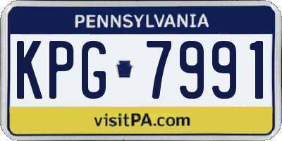 PA license plate KPG7991