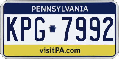 PA license plate KPG7992