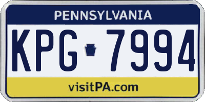 PA license plate KPG7994