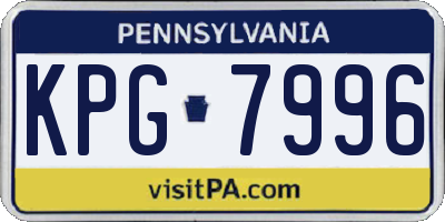 PA license plate KPG7996