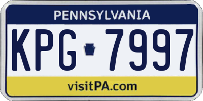 PA license plate KPG7997