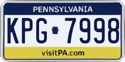 PA license plate KPG7998
