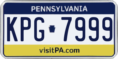 PA license plate KPG7999