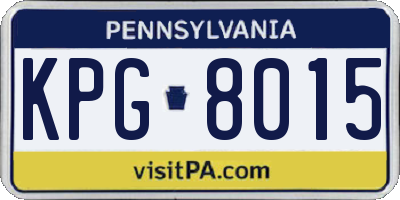 PA license plate KPG8015