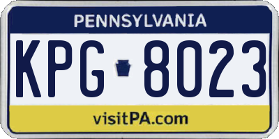 PA license plate KPG8023