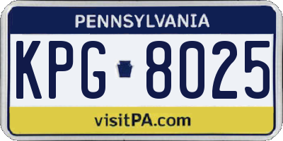 PA license plate KPG8025