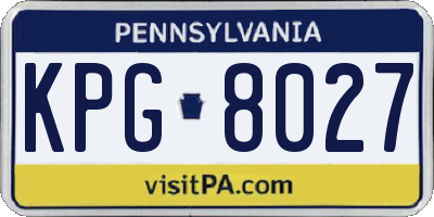 PA license plate KPG8027