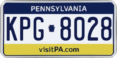 PA license plate KPG8028