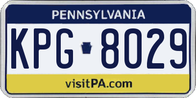 PA license plate KPG8029