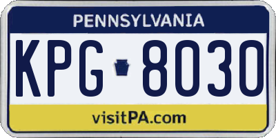 PA license plate KPG8030