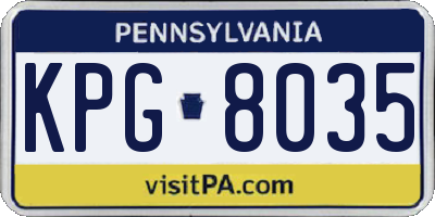 PA license plate KPG8035