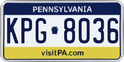 PA license plate KPG8036