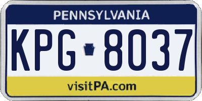 PA license plate KPG8037