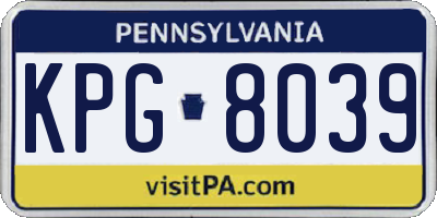 PA license plate KPG8039