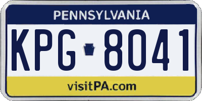 PA license plate KPG8041