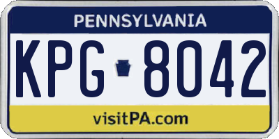 PA license plate KPG8042