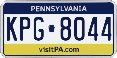PA license plate KPG8044