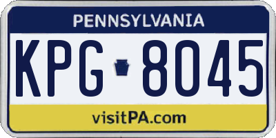 PA license plate KPG8045