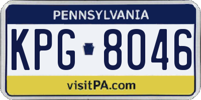 PA license plate KPG8046