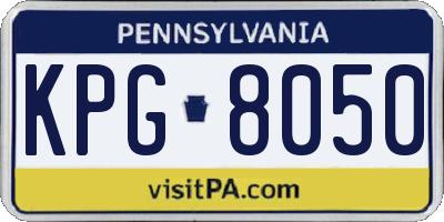PA license plate KPG8050