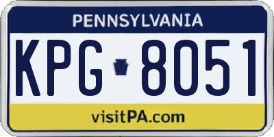 PA license plate KPG8051