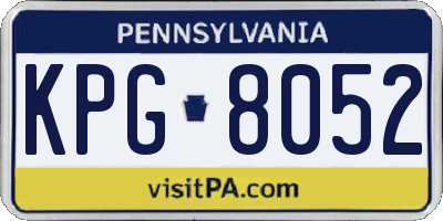 PA license plate KPG8052