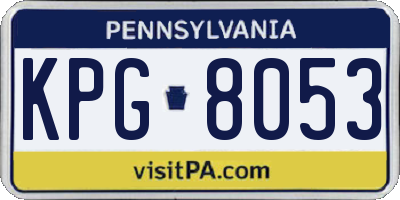 PA license plate KPG8053