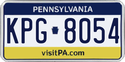 PA license plate KPG8054