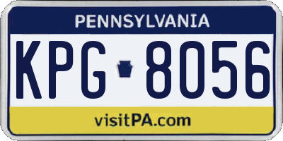 PA license plate KPG8056