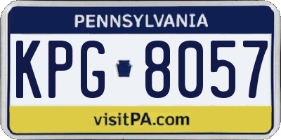 PA license plate KPG8057