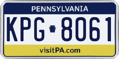 PA license plate KPG8061