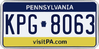 PA license plate KPG8063