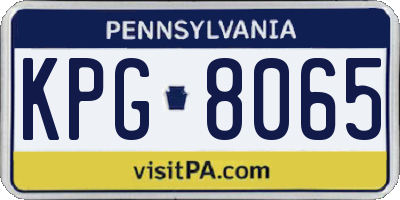 PA license plate KPG8065